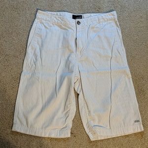 Used Vans shorts white pin stripe